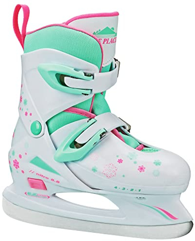 Lake Placid Girls Nitro 8.8 Adjustable Figure Ice Skate, Mint, Medium (1-4)