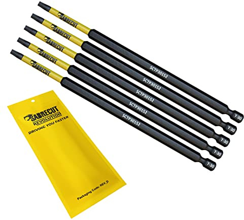 SabreCut 5pcs SCTP30152_5 152mm T30 TX30 Inserti impatto Robusto | Punte forgiate e acciaio torsionale trattato migliorano resistenza agli urti, durata e riducono rotture