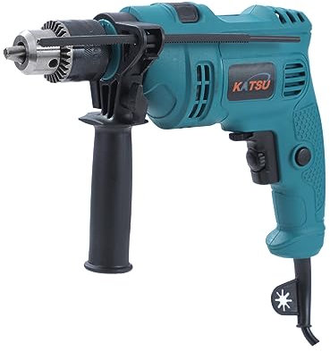 KATSU Tools Electric Impact Drill 500W with 13mm Chuck, Variable Speed and 360° Rotating Handle, for DIY and Home Use, Drilling Wood, Brick, Metal and Concrete (Budget)
