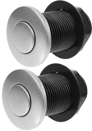 Veemoon Pulsante a Pressione Aria Per Smaltimento Rifiuti Domestici in Acciaio Inox, Resistente Abs, Facile Installazione Per Vasca Da Bagno, Set 2 Pezzi