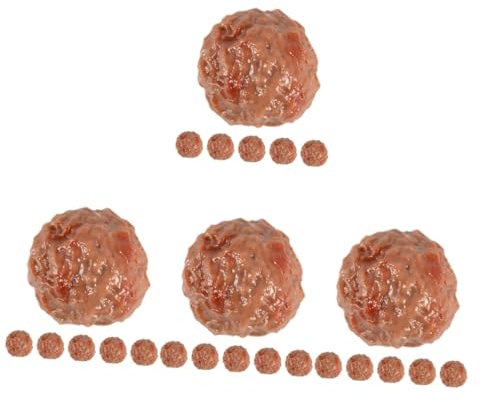 SAFIGLE 24stücke Realistische Kunstnahrungsmodelle Künstliche Rindfleischbällchen Für Küchen-Dekoration Und Fotografie-Requisiten Täuschend Echte Simulation Für Zuhause Und