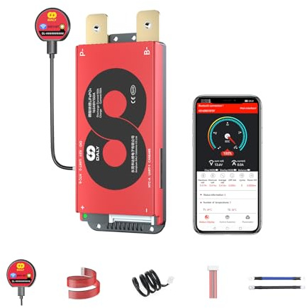 DALY BMS 16S 48V 150A Smart BMS con modulo WiFi Bluetooth LifePO4 Scheda di protezione della batteria al litio Supporto CAN RS485 per accumulo di energia domestica, carrello elevatore elettrico