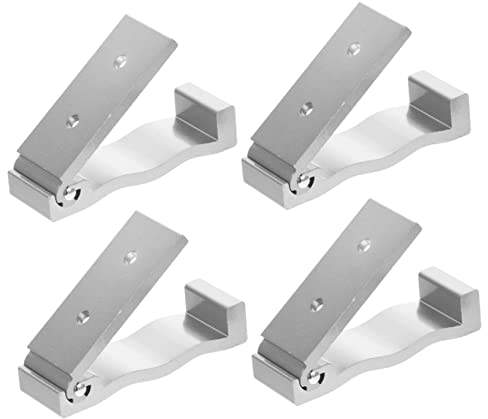 KOMBIUDA 4 Stück Klappbare Handtuchhaken aus Aluminium für Badezimmer Wandmontage Silber Tragfähigkeit Glatte Oberfläche zum Aufhängen von Schlüsseln und Regenschirmen