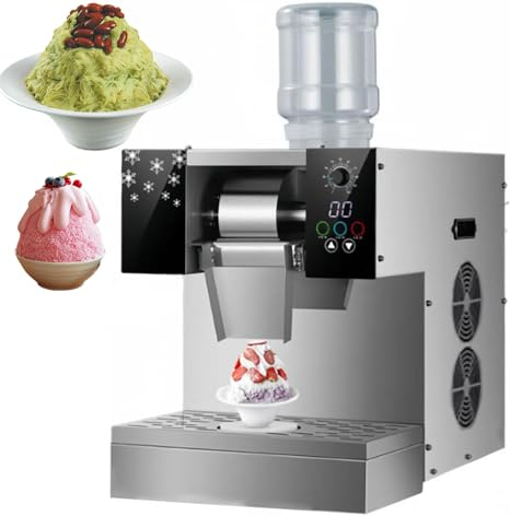 LOKORI 198LBS/Day Commercial Electric Ice Shaving Machine, Automatically Snowflake Ice Machine, Countertop Snowflake Ice Shaver,Ice Crusher for Restaurant Supermarket Cafe