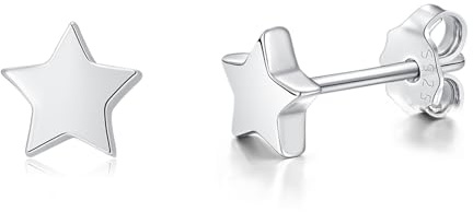 Deyanse Ohrstecker Silber 925 für Damen - Hypoallergene Rund Stern Herz Ohrringe, Schlafen Knorpel für Mehrere Piercings - Schmuck Mit Geschenk Box