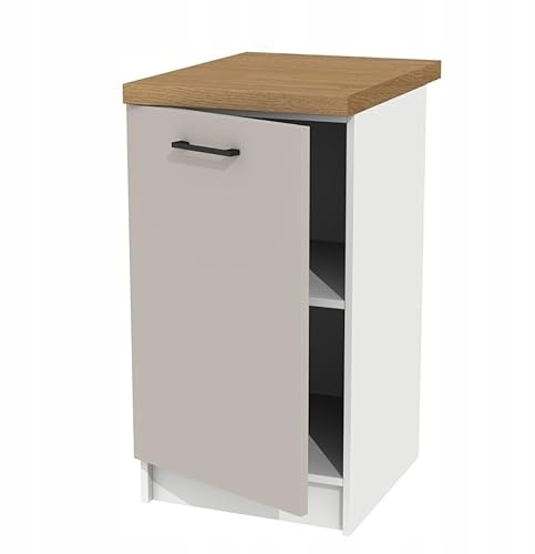 Laclar Küchenschrank Unterbau mit Arbeitsplatte 45 cm - Standregal mit Türen - ideal für kleine Küchen - praktischer Aufbewahrungsschrank - einfache Montage - universell anpassbar