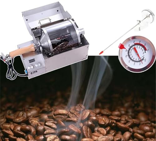 Coffee Bean Roaster for Home 1200w,with Cooler and Silver Skin Extractor,100℃-300℃,10-60rpm,12min Fast Baking,Suitable for Coffee Shop and Other Places
