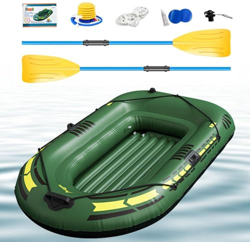 Uppblåsbar fiskebåt - kajak flotte, uppblåsbar flottbåt | säker mobil luftfylld båt, bärbar båt flotte kajak i solid PVC, sjö flytande båt med två Pagai-stöd