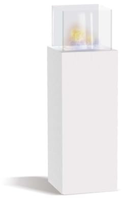 Marcantonio - Camino a bioetanolo da terra freestanding, biocamino da pavimento, dimensioni 40x40xH112 cm