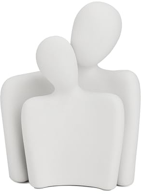 binsakao Liebesfigur, Liebespaar, Keramik, für den Couchtisch, Weiß