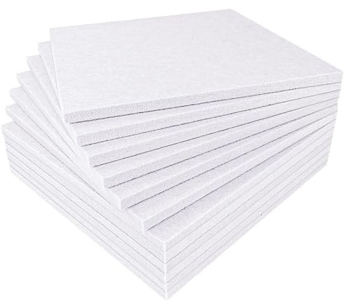 BXI Paneles gruesos absorbentes de sonido, 12 unidades, 30 x 30 x 1,2 cm, paneles acústicos densos, cancelación de ruido, paneles de estudio tachable para techo y pared, tratamiento acústico (blanco