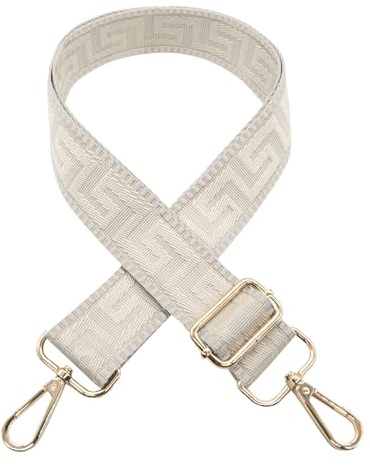 Long Keeper Axelrem för handväska, 3,8 cm bred, retrorem, justerbar reservväska, 72–129 cm, axelrem för bananväska, handväska dam (ren beige)