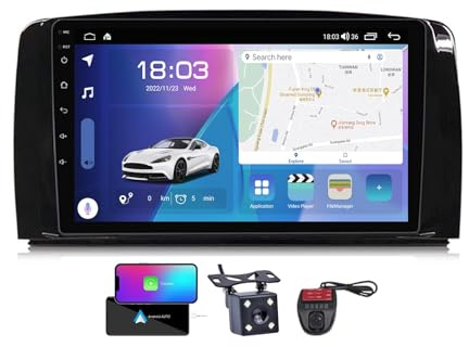 Generico Autoradio 9 Pollici 2 DIN Android 13 Radio Player per Mercedes Benz Classe R W251 2005-2017 WiFi 4G Integrato Wireless CarPlay Android Auto Navigazione GPS DSP FM RDS Dab+ Radio BT 5.0