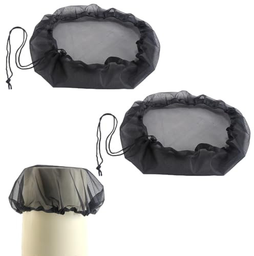 2 Pcs Adjustable Rain Barrel Net Cover 60cm Adjustable Rain Butt Net Water Butt Cover Mesh for Outdoor Garden Water Catchment Bucket