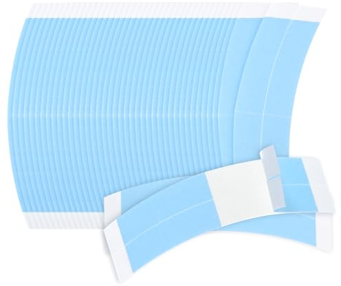LXUEJIE 72 Stück Wig Glue Tape, Doppelseitiges Klebeband für Perücken Unsichtbar Wasserdicht Perücken Kleber zum Fixieren von Perücken (Blau)
