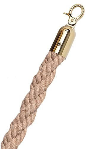 KRXSOBNV, Corde tressée en Chanvre Stanchion, Corde de barrière de File d'attente torsadée Robuste for Le contrôle des foules, for Les Concerts d'hôtel, Le théâtre/Crochets dorés,Cordes de Garde-Corp