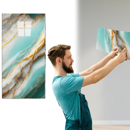 Minglez Dalle de Plafond Revêtements de Plafond et de Murs en Imitation Marbre, Dalles de Faux Plafond pour Salle de Bain, Cuisine, Salon et Chambre, Papier Peint en PVC pour Intérieur(B,5pack)