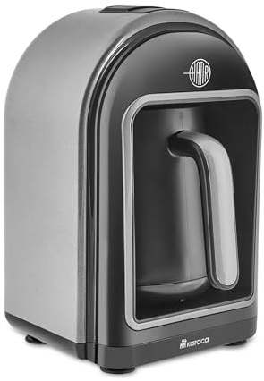 KARACA Hatır - Cafetera turca eléctrica de 5 tazas con modo Ember, control automático de temperatura, protección contra desbordamiento, alertas audibles y visuales, gris galaxia