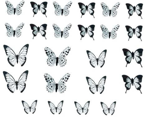 Tofficu Pegatinas de Pared para Decoración del Hogar 2 Bolsas 3d de Mariposas Negras en Pvc Diseño Creativo y Único y Accesorio para Fotografía
