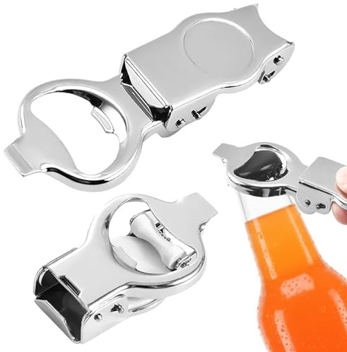 Lot de 2 Décapsuleurs Pliables en Acier Inoxydable, Décapsuleur Portable Pour Bouteille de Bière, mini Décapsuleur Argenté Pour la Maison, le bar, le Camping, le pub, les Réunions Entre Amis à la