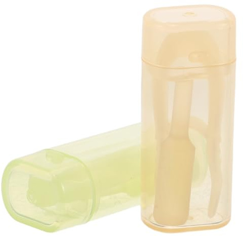 TOPPERFUN Juego de 2 Herramientas Aplicadoras para Lentes de Contacto con Pinzas de Punta Blanda y Ventosa de Silicona, Color Amarillo y Verde, Accesorio Compacto para Extracción E