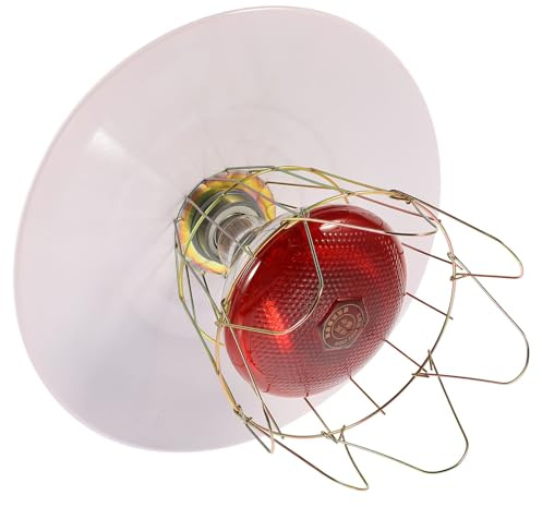 Artibetter Lampe Chauffante pour Bétail 250w Abat-jour Métallique et Plaque en Maille, Ensemble, Compatible Cage D’élevage et Incubateur, Lumière Rouge Sécuritaire pour Couleur Aléatoire