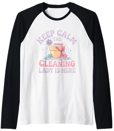 Cleaning Lady Housekeeping Cleaning Lover Housekeeper Raglan Baseball Tee
