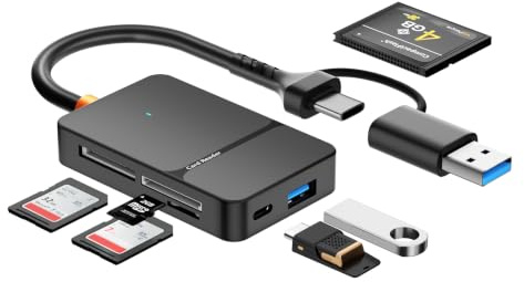 6 IN 2 USB 3.0 Multi-Kartenleser, USB-A/C zu SD CF TF MS Karten Adapter