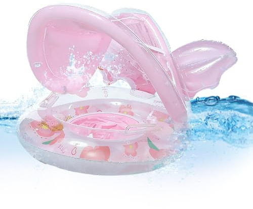 Galleggianti Per Bambini Da Piscina - Sedia Gonfiabile Gioco In Acqua,con Tettuccio Parasole Rimovibile Seduta Antiribaltamento Ispessita | Per Età 3-48 Bimbi E Bimbe Interno Spiaggia Vasca Giardino