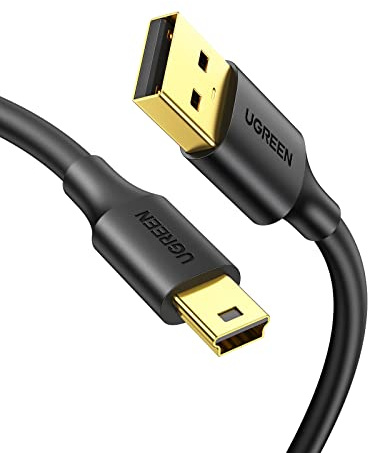 UGREEN Cable Mini USB 2.0 Type A a Tipo B Alta Velocidad de Datos Compatible con PS3 Disco Duro Externo Hero 4 Micrófono Blue Yeti Cámaras Digitales Reproductores de MP3 DVD (3M)