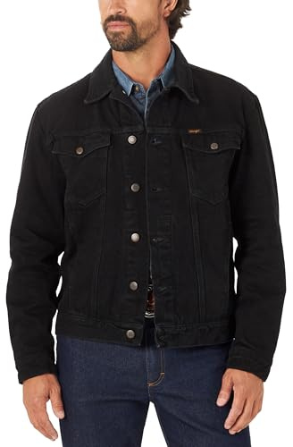 Wrangler Men's Cowboy Cut Western Unlined Denim Jacket, Shadow Black, XL