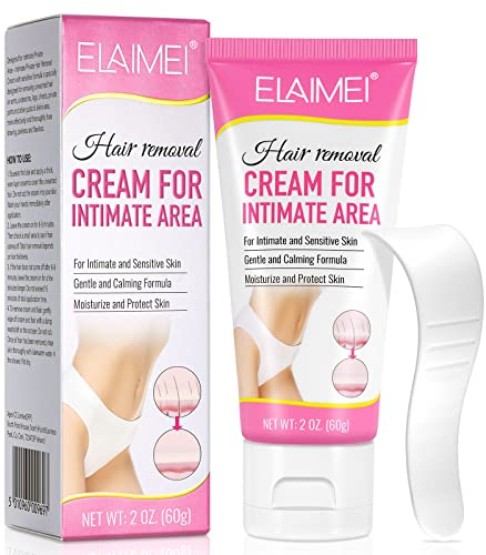 Crema de depilación íntima/privada, indolora e impecable para el vello no deseado en brazos, axilas, piernas, pecho, zona íntima y zona del bikini para hombres y mujeres (mujeres)