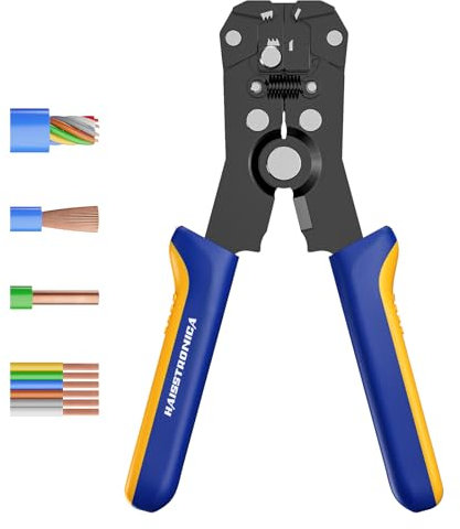 Haisstronica Pelacables 0,2–6,0 mm² (AWG24–10) – 2 en 1, 6 (15 cm): Pelacables Automático y Cortacables para Cables Multifilares, Cables Sólidos, Cables de Jardinería, etc.