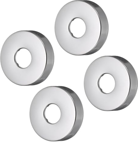 sourcing map 4pcs Shower Arm Flange 60mm/2.4 OD Escutcheon Plate Stainless Steel Round Plumbing Cover Plates for 21mm/0.8 Dia Water Pipe Faucet Decoration Accessories, Silver Tone