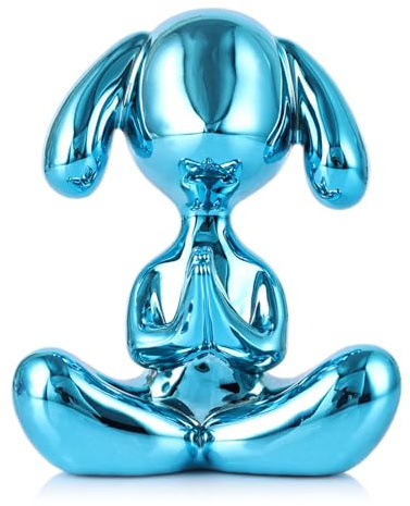 Piccolo palloncino cane statua Home Decor, Yoga Dog Statue Ornament, Blue Balloon Dogs Figurine Artigianato Carino Decorazione della stanza, Soggiorno Desktop Decorations, Statue Animali Mensola