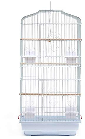 Jaula para pájaros, aviario de pájaros, pajarera con asa portátil para periquitos, canarios, calopsita, jaula de pájaro, canario, loro, apto para todo tipo de aves, 46 x 36 x 92 cm