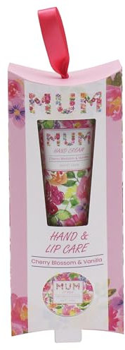 The Leonardo Collection Jennifer Rose Gallery Mum Hand & Lip Care Set | Hand Cream for Very Dry Hands & Moisturising Lip Balm | Non-Greasy Fast-Absorbing Hydrating Lip | Hand Moisturiser for Soft Skin