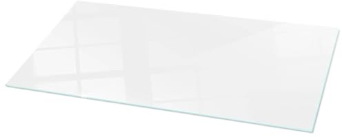 Wallfluent Piano del Tavolo in Vetro 140x70 cm Sostenibile Facile da Pulire Superficie Lisa Impermeabile Strumenti di Installazione Bordi Lucidi Installazione Rapida - Bianco Liscio