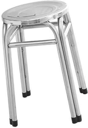 misppro Stapelhocker aus Edelstahl, rückenfrei, rutschfest, Barhocker für Outdoor, Esszimmer, Küche, Garten, bequeme Sitzgelegenheit
