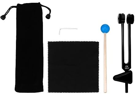 minkissy 1 Satz Om Stimmgabel aus Aluminiumlegierung für Klangheilung Teiliges Yoga Werkzeug mit Holzschlägel und Tragetasche für Meditation und Herzchakra Entwicklung Zufällige Farbe