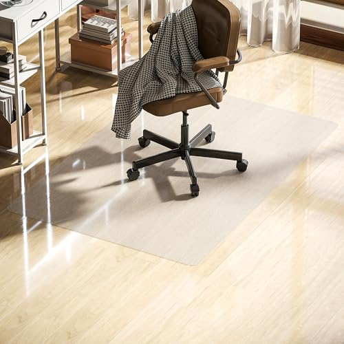 HOMCOM Alfombrilla Protectora para Suelos 100x150 cm Alfombra para Silla de Escritorio para Oficinas para el Hogar Resistente y Fácil de Limpiar Transparente