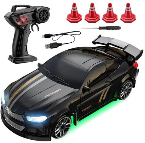 Bagiaope Voiture Télécommandée Drift | 1:64 4WD Mini RC Drift Car | Télécommandée Voiture Radiocommandée Tout Terrain avec Lumières, pour Les, Les Adolescents, La Piste Intérieure, l'anniversaire