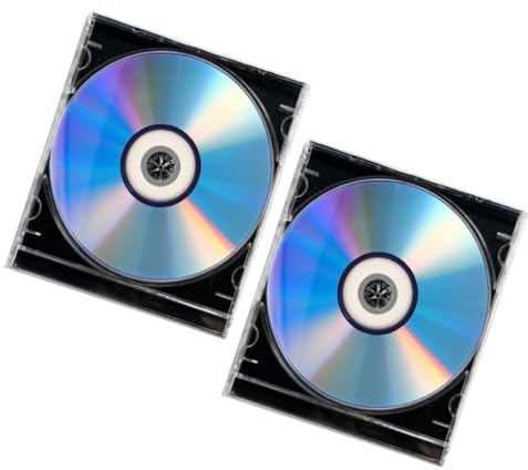 Healifty Discos CD Vírgenes Grabables de Alta Capacidad, 2 Juegos con Estuche de Plástico para Grabación de Música, Vídeo y Gestión de Información en Casa