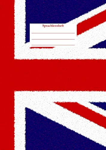 Sprachlernheft: Notizbuch für den Sprachunterricht I liniert mit Vokabelheft I Motiv: Union Jack I A4