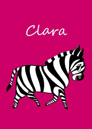 personalisiertes Malbuch / Notizbuch / Tagebuch - Clara: Zebra - A4 - blanko