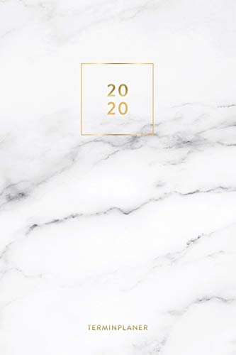 Terminplaner 2020: Kalender, Monatsplaner und Wochenplaner für das Jahr 2020 im modernen Marmor Design | ca. DIN A5 (6x9''), 150 Seiten, Weißer Marmor mit Gold | für Termine, Notizen und als Organizer
