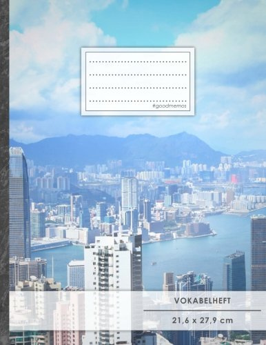 VOKABELHEFT DIN A4 • 50+ Seiten, Soft Cover, Register, 2 Spalten, Erfolgs-Tacker, Chinesisch • Original #GoodMemos Schulheft • Sprachen und Vokabeln leicht lernen, Lineatur 53