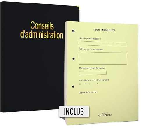Registre Classeur Conseils d'Administration avec Recharge de 100 feuillets numérotés - UTTSCHEID