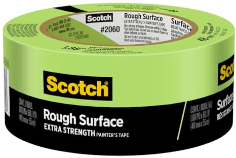 Scotch Rough Surface Extra Strength Painter's Tape, 1.88 in x 60.1 yd, Tape Protects Surfaces and Removes Easily, Rough Surface Painting Tape for Indoor and Outdoor Use, 1 Roll (2060-48MP)