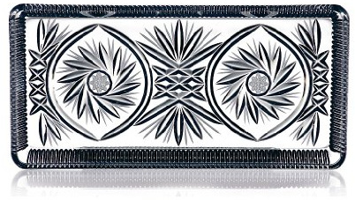 Tablett Konfektplatte Kuchenplatte Marina 28 X 14 cm Handgeschliffen Transparent Kristall